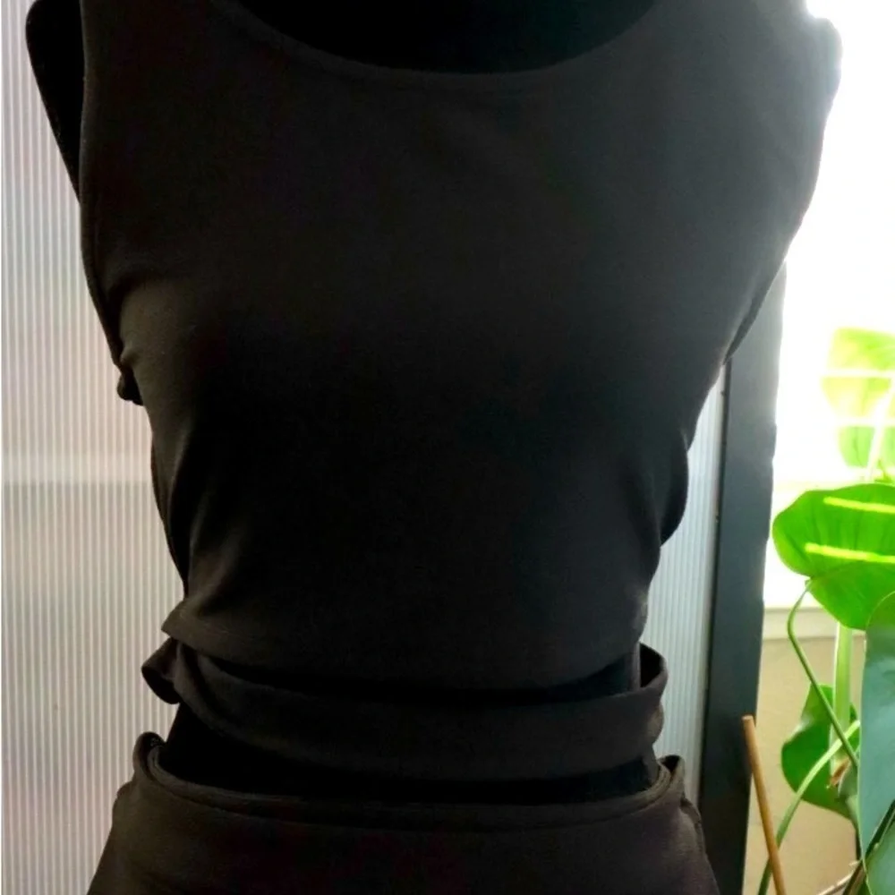 Suit 'Em up Black high waisted ready to wear two piece skort